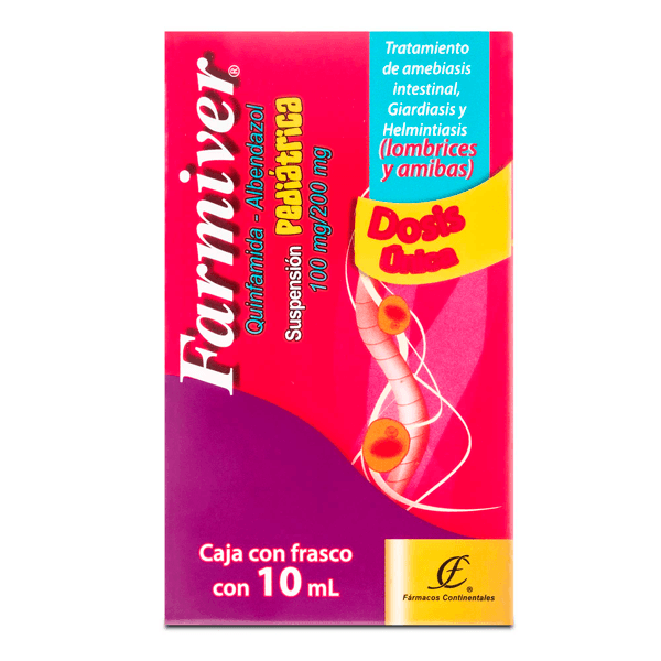 QUINFAMIDA / ALBENDAZOL 100/200MG PEDIATRICO SUSPENSION 10 ML 1 PIEZA