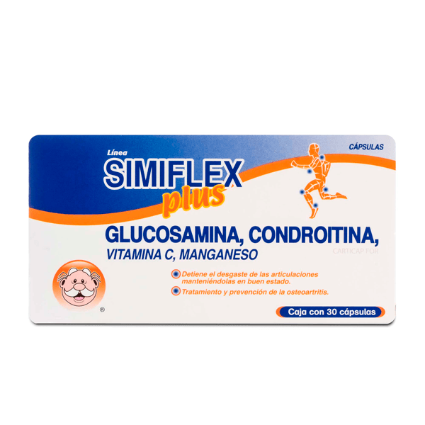SIMIFLEX PLUS GLUCOSAMINA / CONDROITINA / VITAMINA C / MANGANESO 30 CAPSULAS
