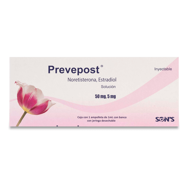 NORETISTERONA / ESTRADIOL  50/5MG/1ML SOLUCION INYECTABLE 1 AMPOLLETA