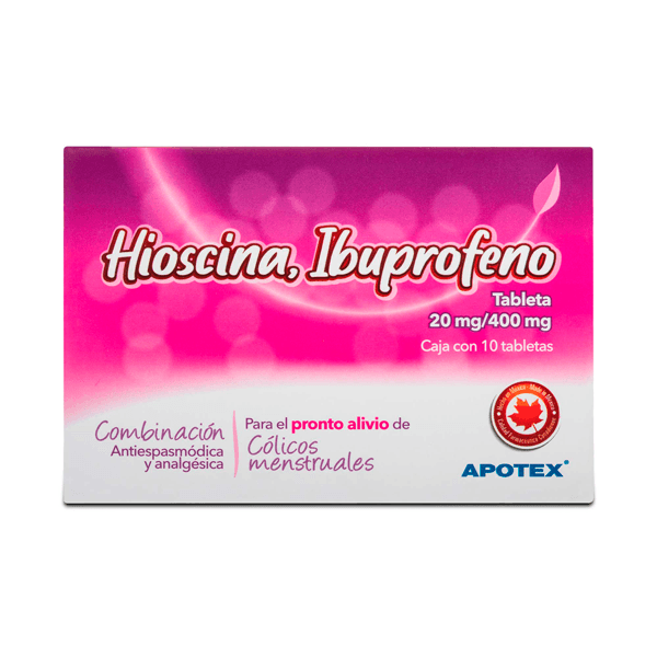 BUTILHIOSCINA HIOSCINA / IBUPROFENO 20/400 MG 10 TABLETAS