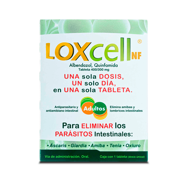 LOXCELL QUINFAMIDA / ALBENDAZOL 300/400MG 1 TABLETA