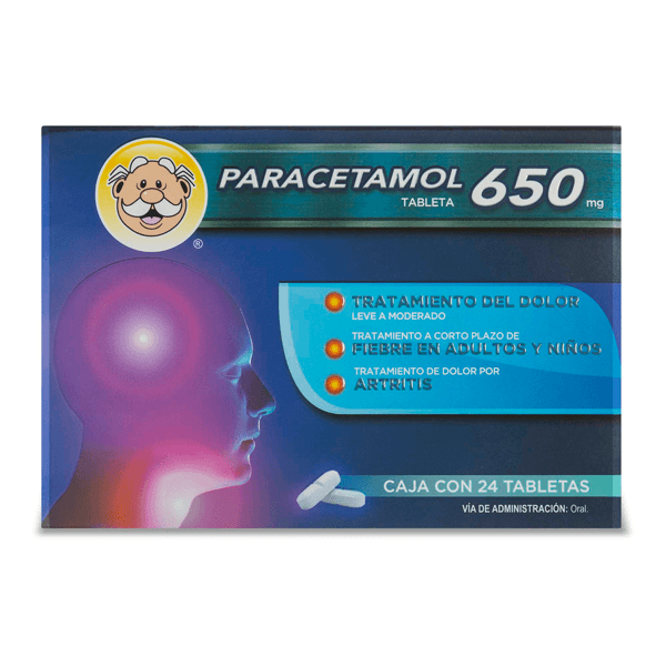 PARACETAMOL 650 MG 24 TABLETAS