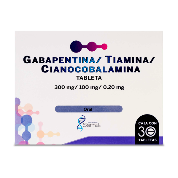 GABAPENTINA/VITAMINA B1/VITAMINA B12 30 TABLETAS