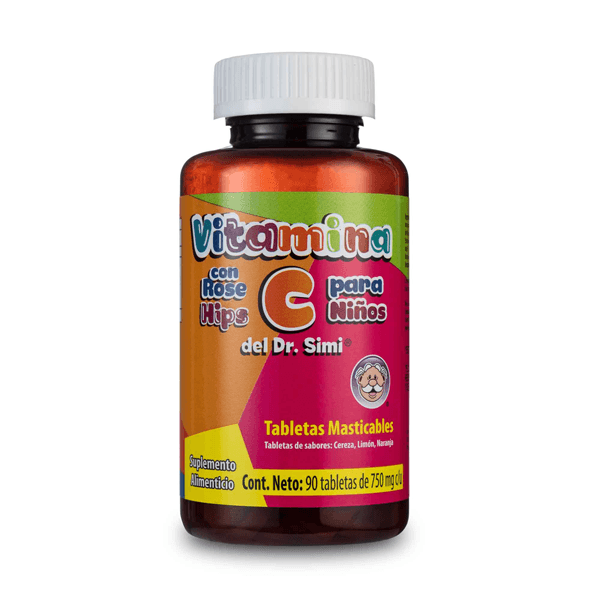 VITAMINA C / ROSE HIPS / DEL DR SIMI PARA NIÑOS 90 TABLETAS MASTICABLES