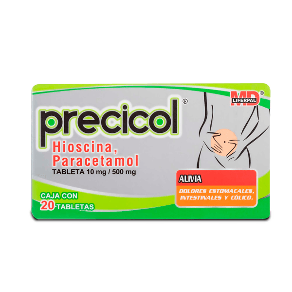 PARACETAMOL / BUTILHIOSCINA 500/10 MG 20 TABLETAS