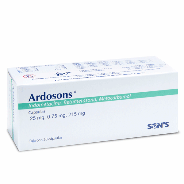 INDOMETACINA / BETAMETASONA / METOCARBAMOL 20 CAPSULAS