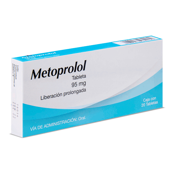 METOPROLOL 95 MG 20 TABLETAS LIBERACION PROLONGADA