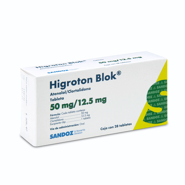 ATENOLOL/CLORTALIDONA 50/12.5MG 28 O 30 TABLETAS