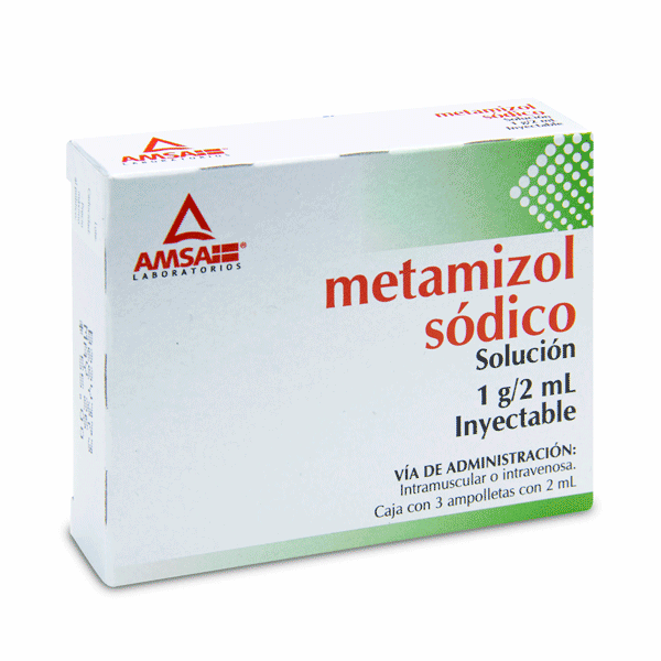METAMIZOL 1 GR SOLUCION INYECTABLE 3 AMPOLLETAS