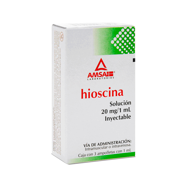 BUTILHIOSCINA  20MG/1ML SOLUCION INYECTABLE 3 AMPOLLETAS