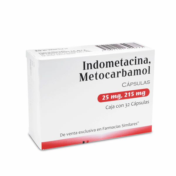 METOCARBAMOL / INDOMETACINA 215MG/25MG 32 CAPSULAS