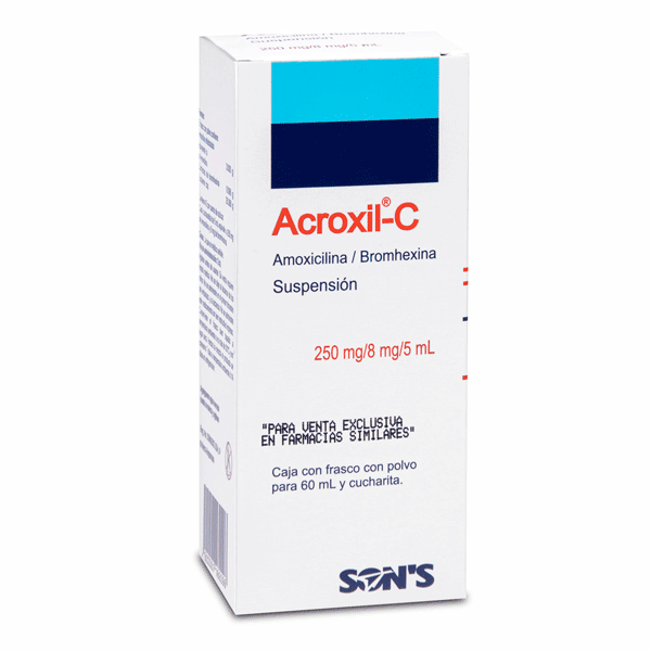 AMOXICILINA / BROMHEXINA 250/8 MG POLVO PARA SUSPENSION 1 PIEZA