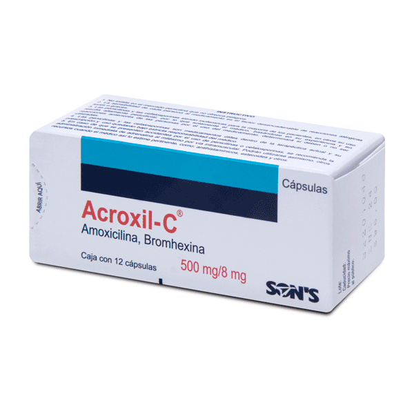 AMOXICILINA / BROMHEXINA 500/8MG 12 CAPSULAS