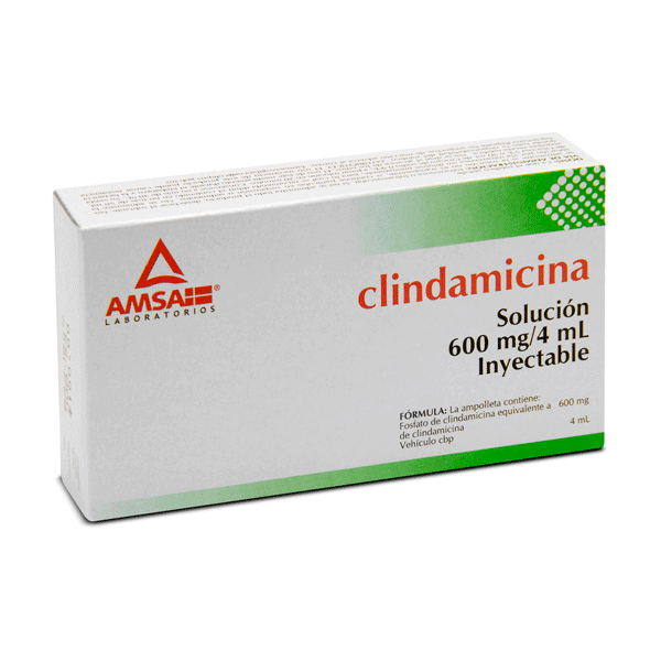 CLINDAMICINA 600MG/4ML SOLUCION INYECTABLE 1 AMPOLLETA