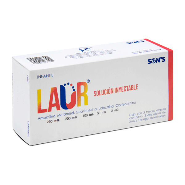 AMPICILINA / METAMIZOL / GUAIFENESINA / CLORFENAMINA INFANTIL SOLUCIONINYECTABLE 3 AMPOLLETAS