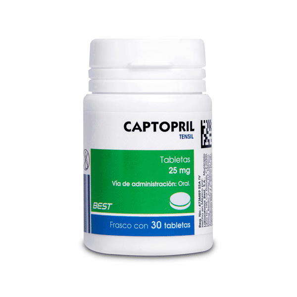 CAPTOPRIL 25 MG 30 TABLETAS