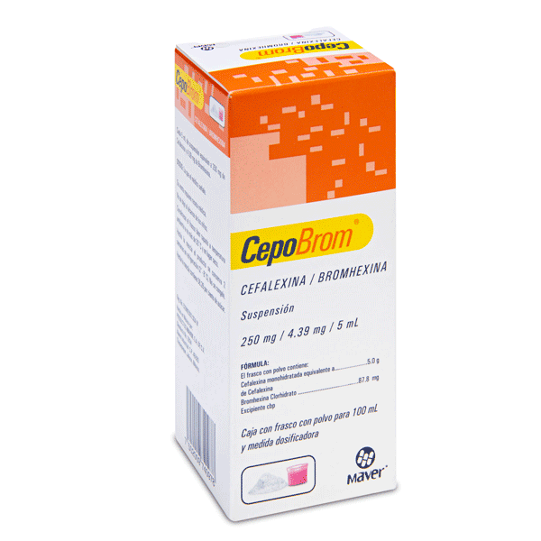 CEFALEXINA / BROMHEXINA 250/4.39MG SUSPENSION 1 PIEZA