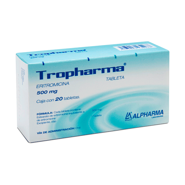 ERITROMICINA 500 MG 20 TABLETAS