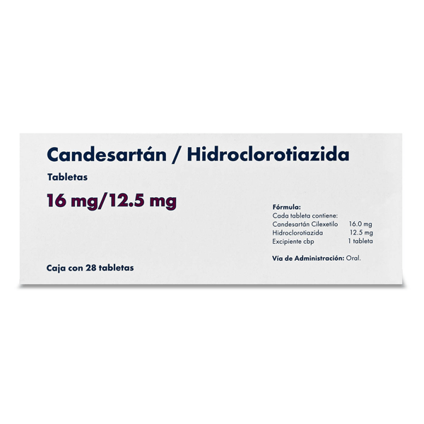 CANDESARTAN / HIDROCLOROTIAZIDA 16/12.5MG 28 TABLETAS