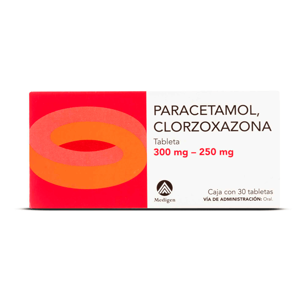 PARACETAMOL / CLORZOXAZONA 300/250MG 30 TABLETAS