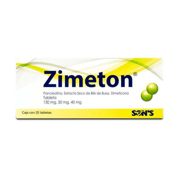 PANCREATINA / BILIS DE BUEY / DIMETILPOLISILOXANO 20 TABLETAS