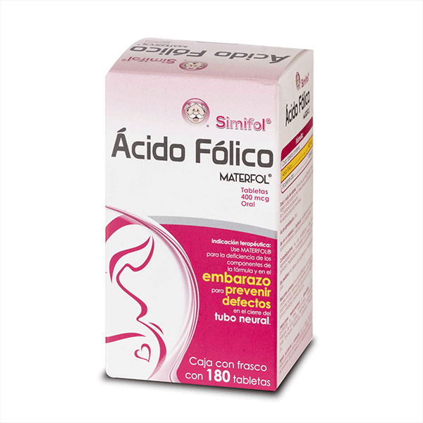 SIMIFOL ACIDO FOLICO 400 MCG 180 TABLETAS