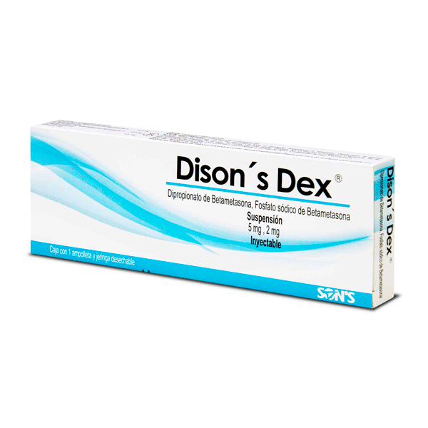 BETAMETASONA DE DIPROPIONATO / BETAMETASONA DE FOSFATO SODICO SUSPENSION INYECTABLE 1 AMPOLLETA