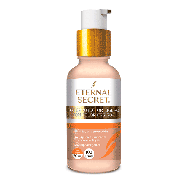 FOTOPROTECTOR SOLAR CON COLOR 50+ ETERNAL SECRET 30ML 1 PIEZA