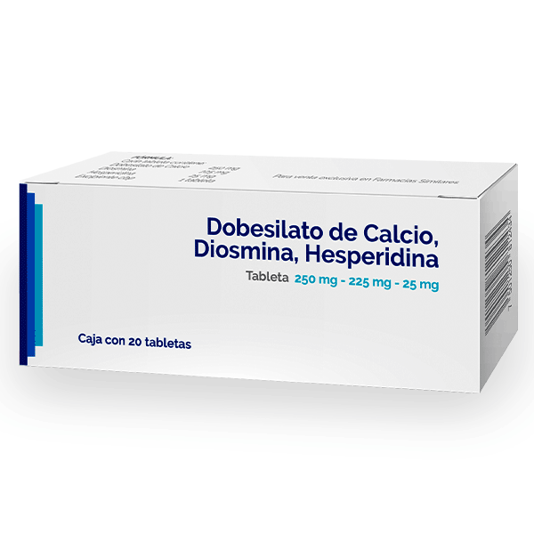 DOBESILATO DE CALCIO 250 MG / DIOSMINA 225 MG / HESPERIDINA 25 MG 20 TABLETAS