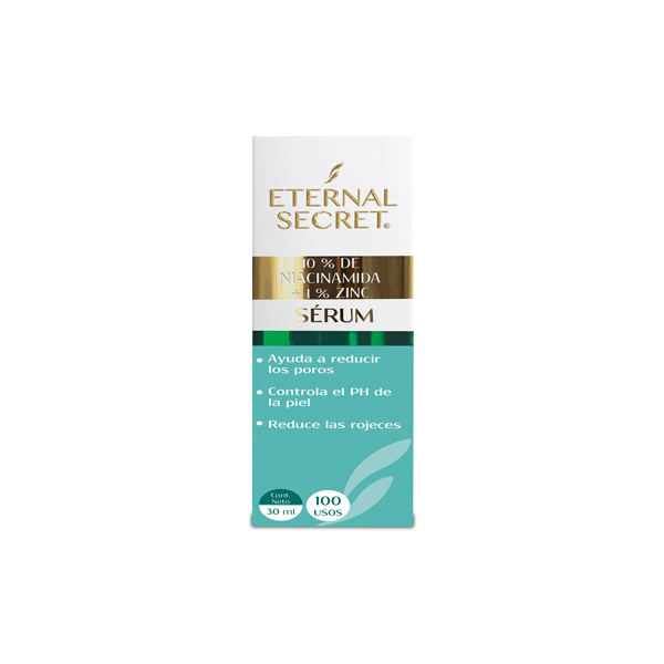 SUERO FACIAL NIACINAMIDA + ZINC ETERNAL SECRET 30 ML 1 PIEZA