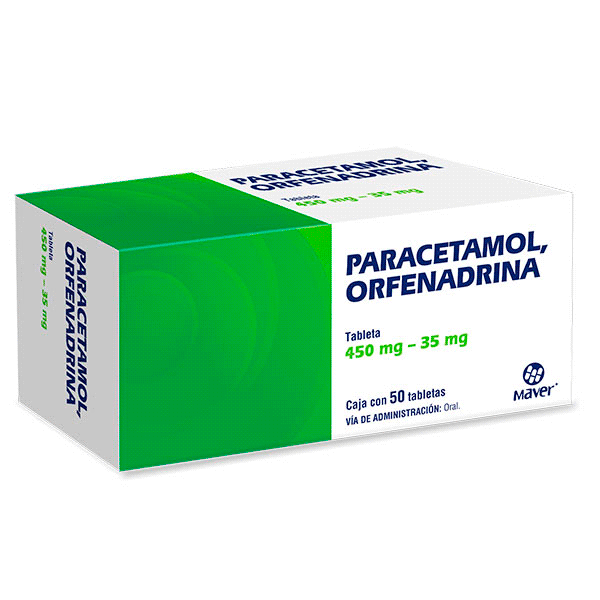PARACETAMOL/ORFENADRINA 450MG/35MG 50TABLETAS