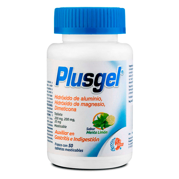 ALUMINIO 200 MG / MAGNESIO 200 MG / DIMETICONA 20 MG 50 TABLETAS MASTICABLES
