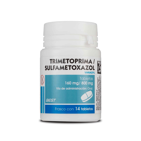 TRIMETOPRIMA / SULFAMETOXAZOL 160/800MG 14 TABLETAS