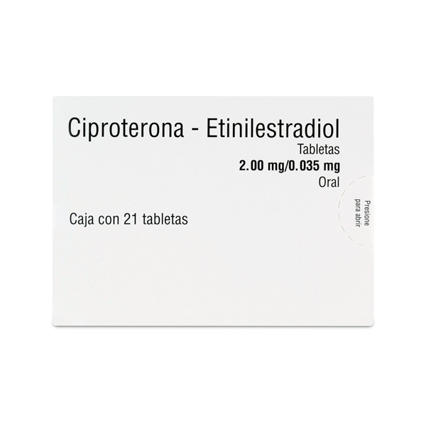 CIPROTERONA  / ETINILESTRADIOL 2 /.035 MG 21 TABLETAS