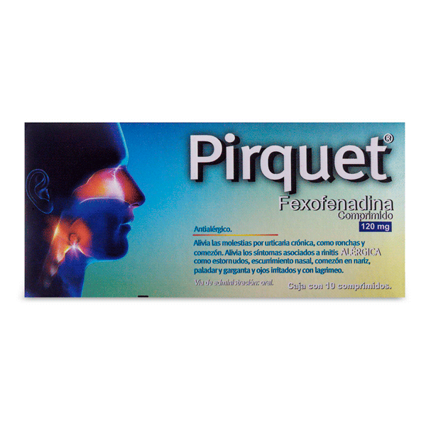 FEXOFENADINA 120 MG PIRQUET 10 COMPRIMIDOS