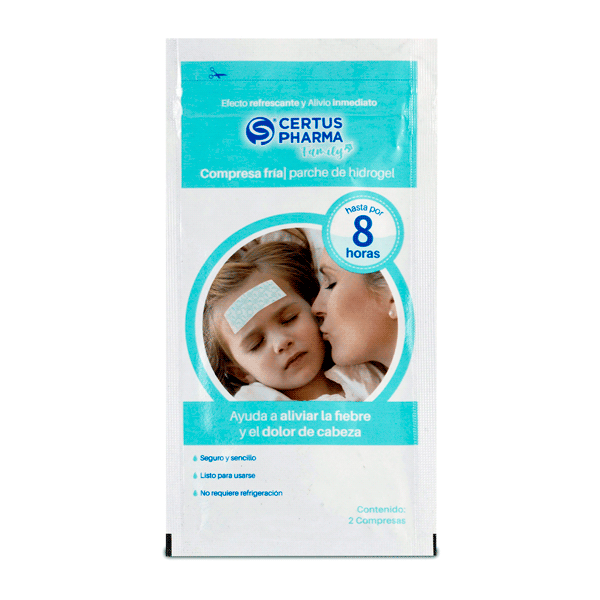 PARCHE DE HIDRO GEL PARA DISMINUCION DE TEMPERATURA 2 PIEZAS