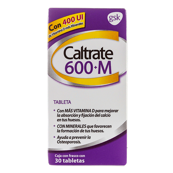 CALCIO / VITAMINA D3 / MAGNESIO / CALTRATE 600+M 30 TABLETAS