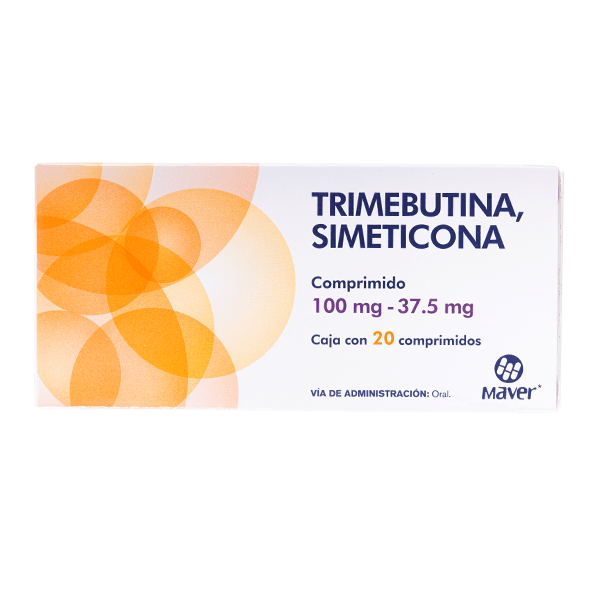 TRIMEBUTINA/SIMETICONA 100/37.5 MG 20 COMPRIMIDOS