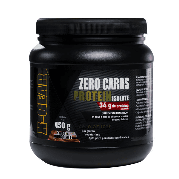 PROTEINAS XGEAR ZERO CARBOHIDRATOS CHOCOLATE 450 GR 1 PIEZA