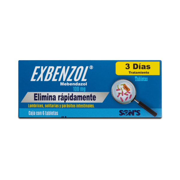MEBENDAZOL 100 MG 6 TABLETAS