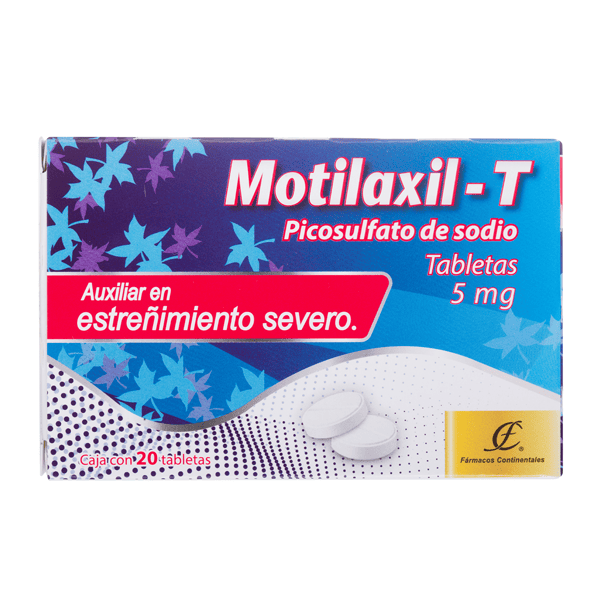 PICOSULFATO DE SODIO 5 MG 20 TABLETAS