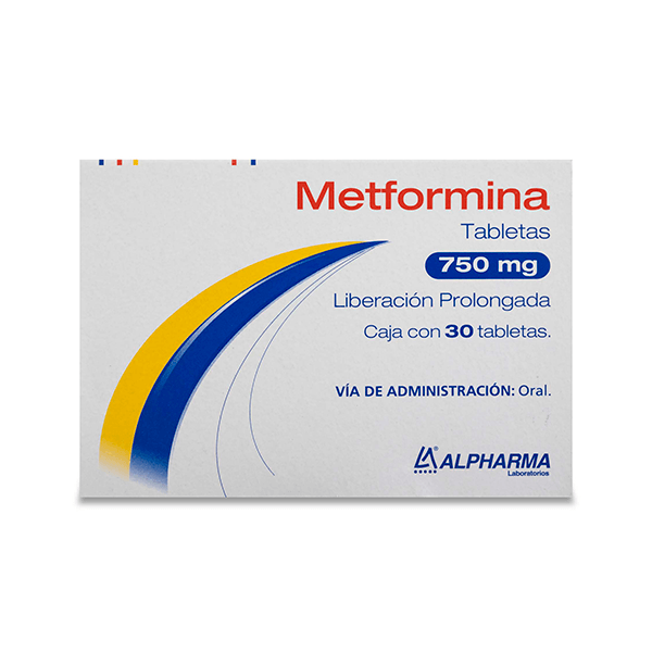METFORMINA 750 MG 30 TABLETAS LIBERACION PROLONGADA
