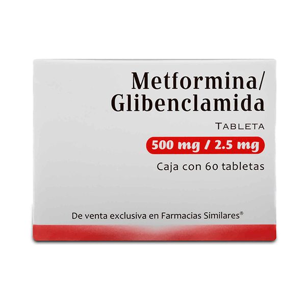 METFORMINA / GLIBENCLAMIDA 500/2.5MG 60 TABLETAS