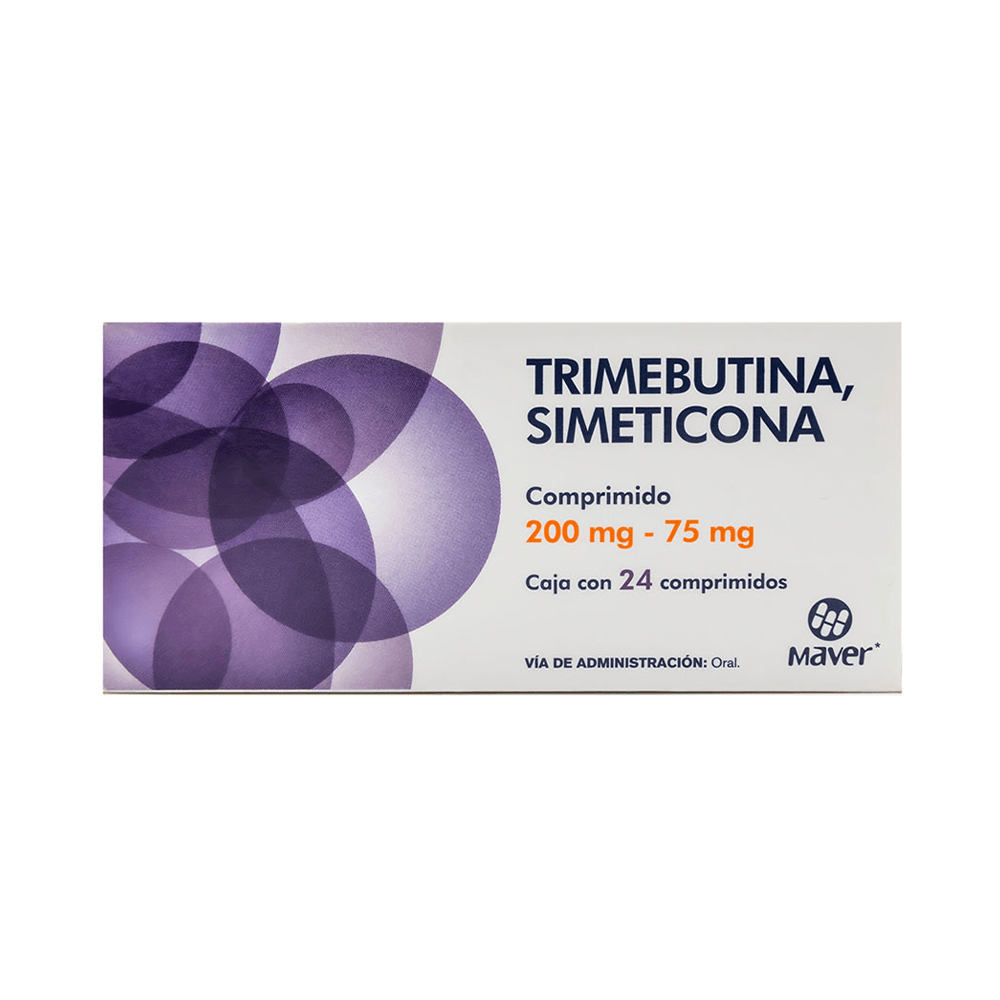 TRIMEBUTINA/SIMETICONA 200/75 MG 24 COMPRIMIDOS