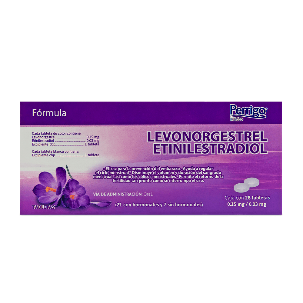 LEVONORGESTREL / ETINILESTRADIOL .15/.03 MG 28 TABLETAS