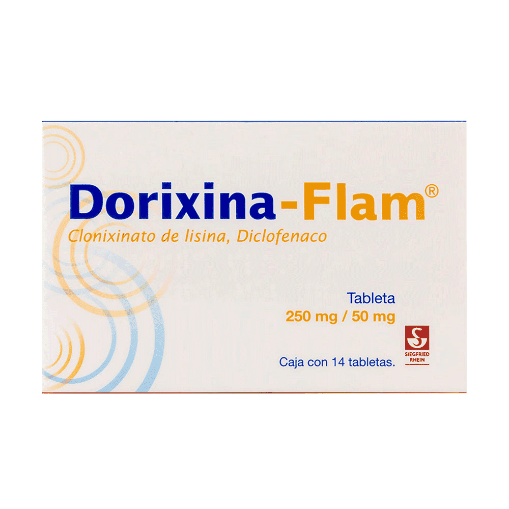 CLONIXINATO DE LISINA / DICLOFENACO 250/50MG 14 TABLETAS DORIXINA