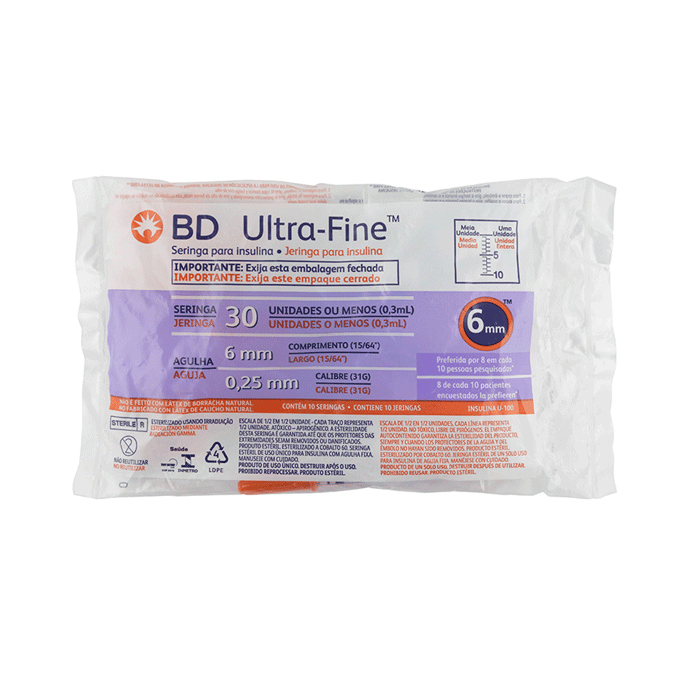 JERINGA PARA INSULINA 0.3ML 31X610 PIEZAS ULTRA FINE