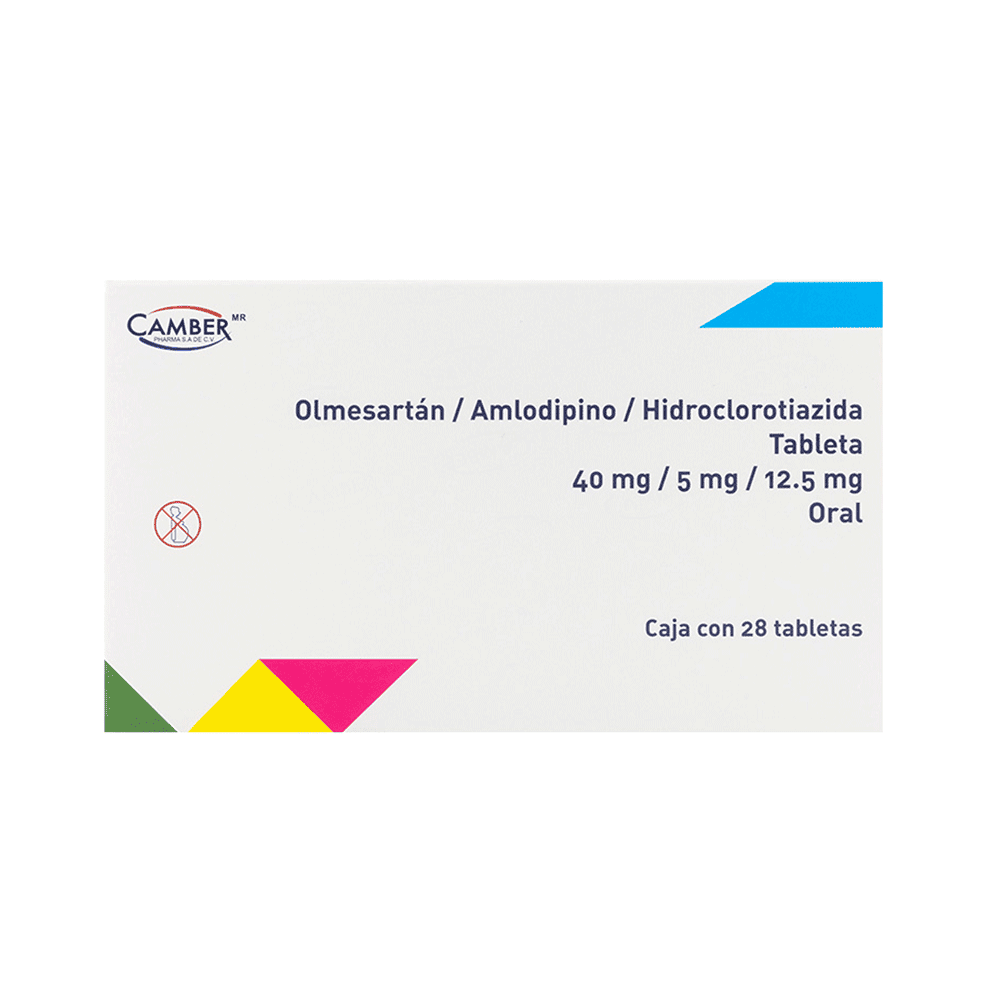 OLMESARTAN/AMLODIPINO/HIDROCLOROTIAZIDA 28 TABLETAS