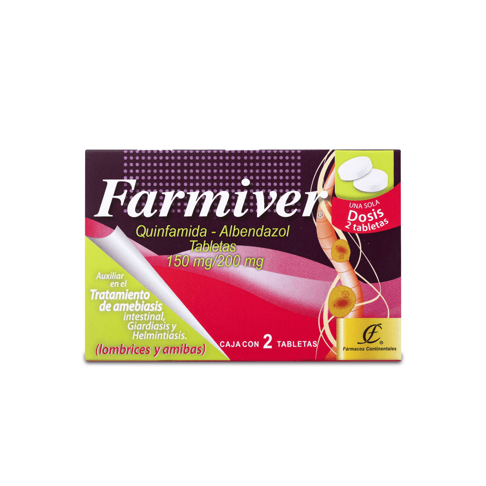 QUINFAMIDA / ALBENDAZOL 150/200MG 2 TABLETAS
