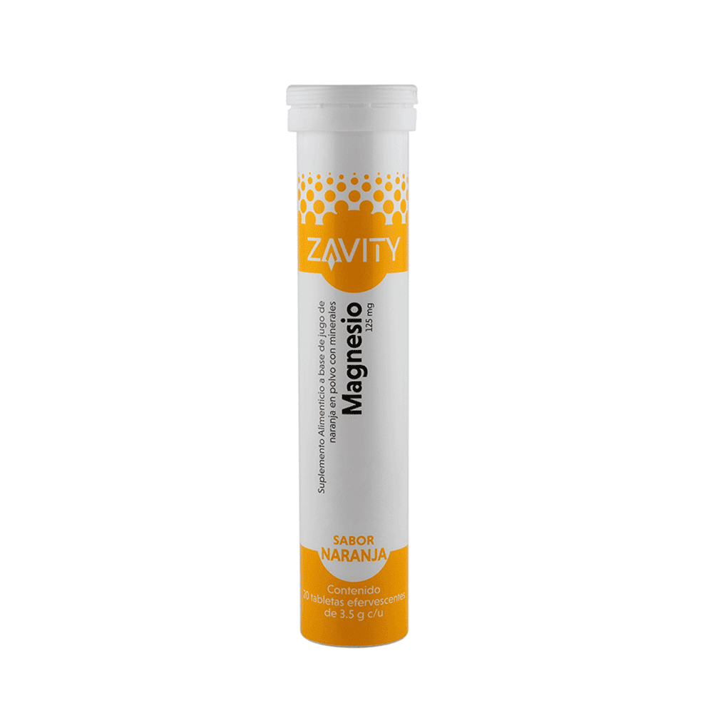 MAGNESIO 125MG 20 TABLETAS EFERVESCENTES TUBO NARANJA